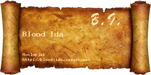 Blond Ida névjegykártya